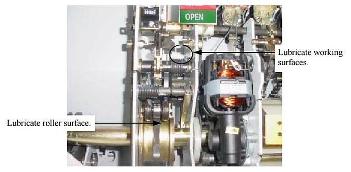 Circuit breaker operating mechanism lubrication.