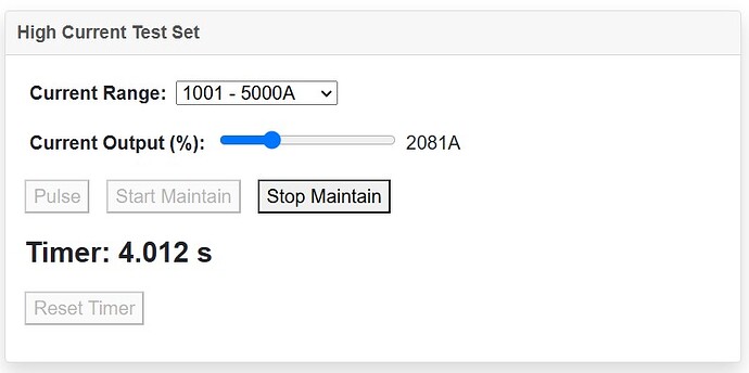 High Current Test Set Simulator