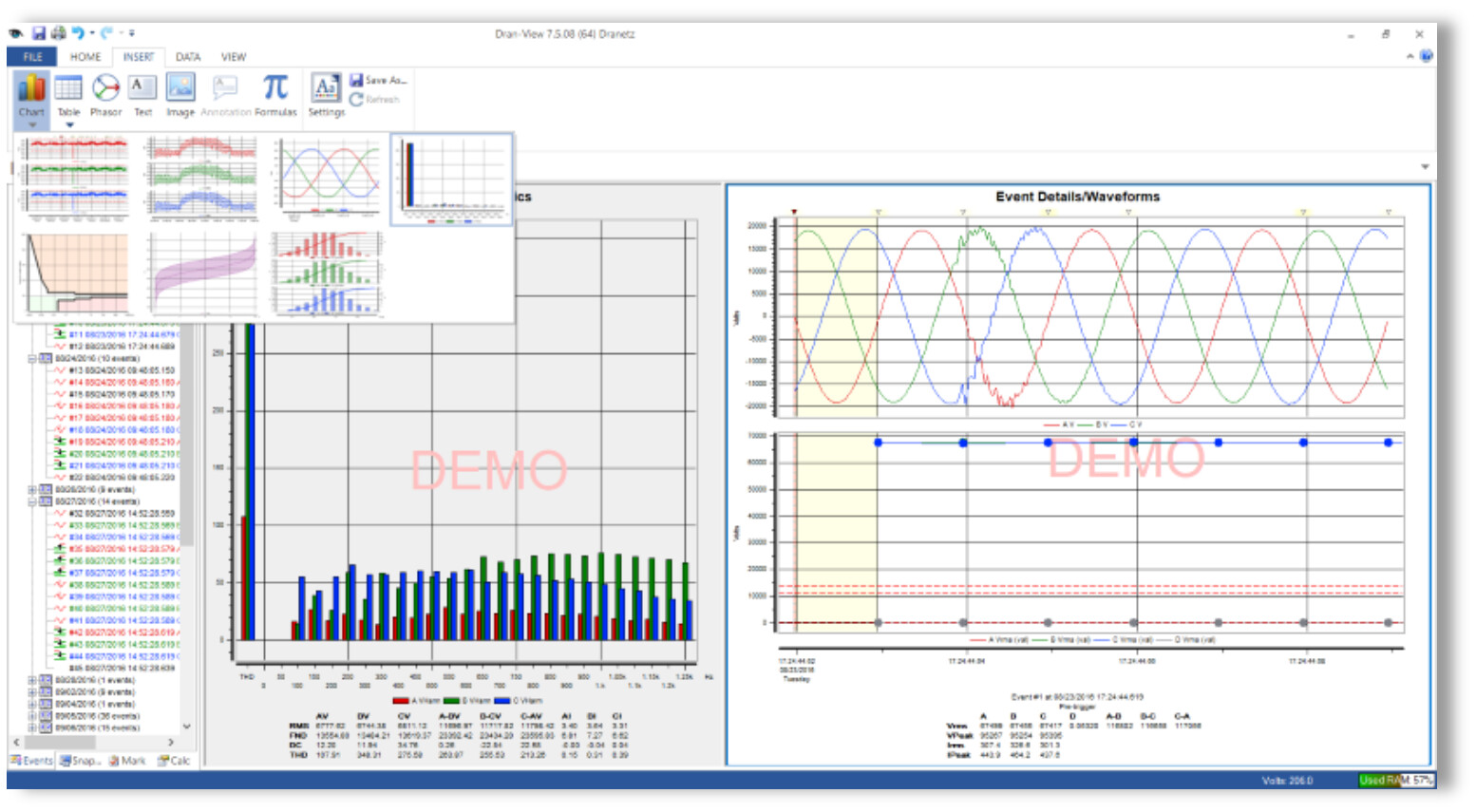 Power Quality Analysis Software Example Dranview