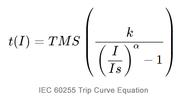 IEC 60255 Equation for Trip Time