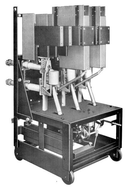 Air circuit breaker internal components.