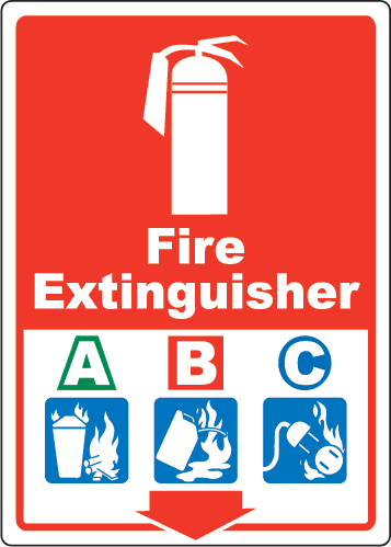 Fire extinguisher location sign